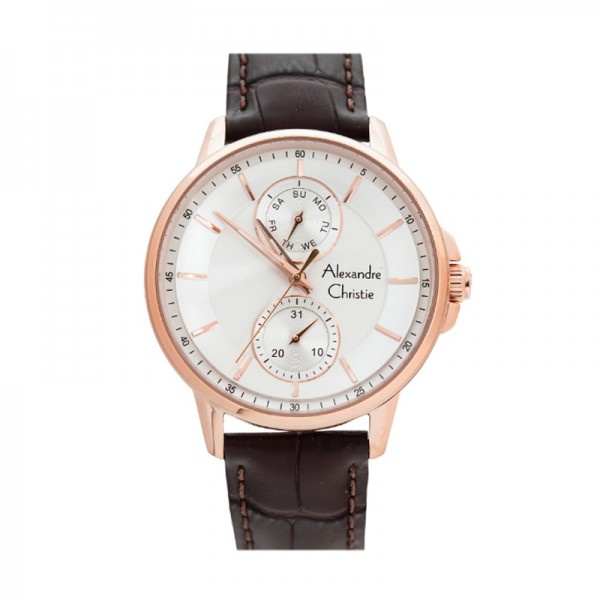 Alexandre Christie AC 6576 Rosegold White Leather MFLRGSL